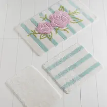 Коврик для ванной | коврик для ванной нескользящие Противоскользящие коврики Luna Rosa экрю 3л набор 60X100 Cm-50X60 Cm-40X60 см