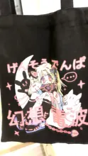 Lona de pana Bolso tipo Shopper Impresión de Anime mujeres bolso diario bolso mujer Y2k de almacenamiento reutilizable plegable bolsas