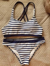 Women Swimwear Bikinis-Set Bathing-Suits Pool Push-Up Female Sexy Striped Beach New