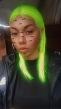 Peluca con malla Frontal de pelo lacio sintético Zesen 13*4 pelucas de Color degradado y Color verde peluca Frontal de encaje para mujer
