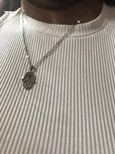 1PC turco de mal de ojo mano COLLAR COLGANTE Hamsa para mujer joyería de Color hueco clavícula cadenas de enlace