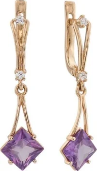 

Aloris earrings with alexandrite and cubic zirconia in red gold