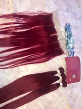 Hair-Bundles Lace-Closure Human-Hair 99J Burgundy Euphoria Straight Brazilian 13x4 