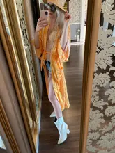 Bikini Cover-Ups Kimono Swim-Suit Beach-Wear Tunic Women Boho Carfigan Sexy Long Plus-Size