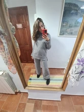 Women Tracksuit Pants Pullovers Sweater-Set Spring Wide-Legs Warm Turtleneck Autumn JXMYY