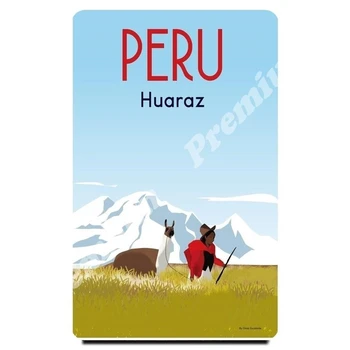 

Peru souvenir magnet vintage tourist poster