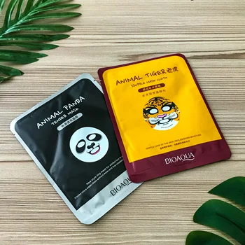

Mask for face tissue with plant extract, red ginseng animal mask, face care, bioaqua, bioaqua. 1 piece