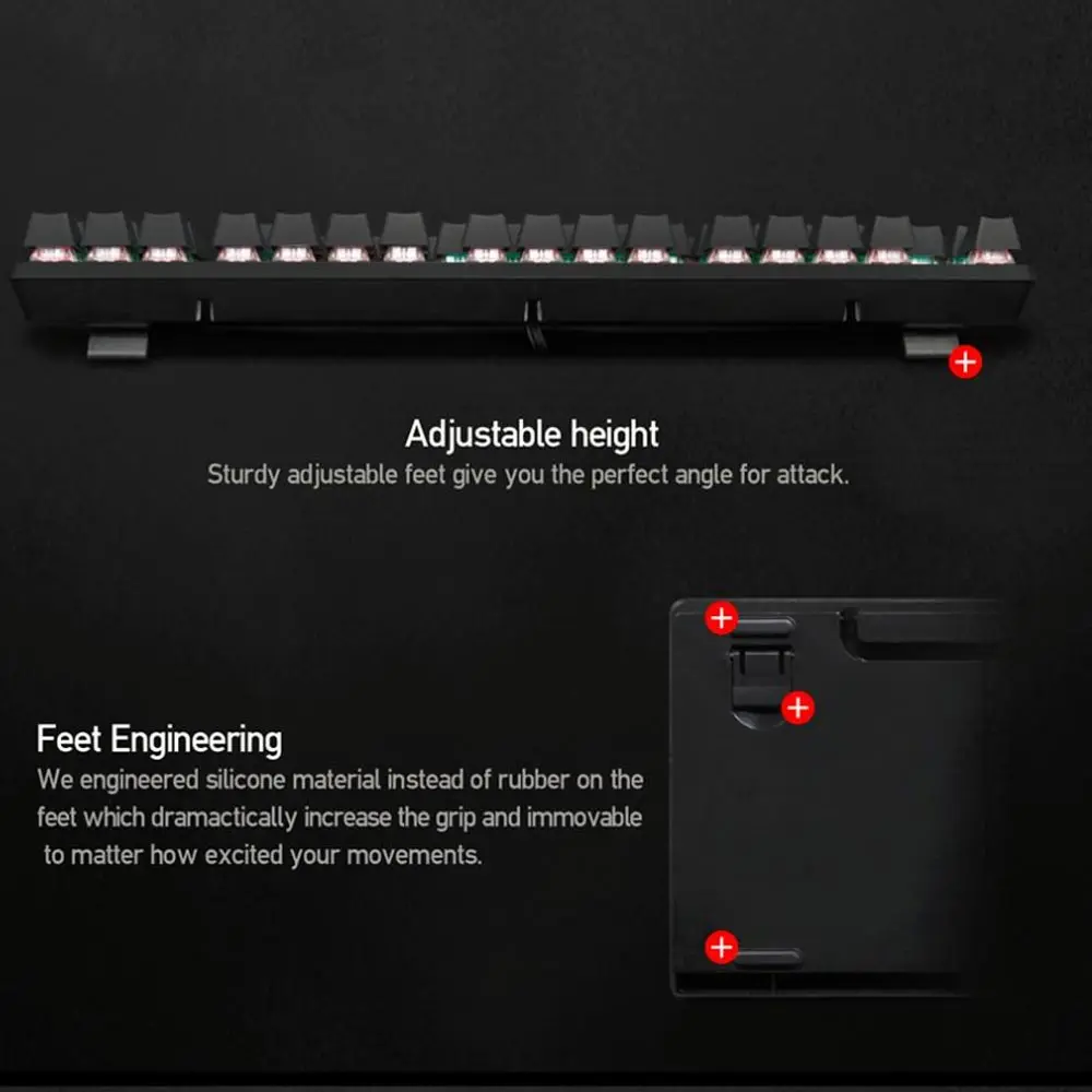

87 keys mechanical keyboard gaming keyboard RGB backlight Wired USB black switch Backlight Keyboard For Desktop Laptop