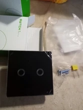 Interruptor de luz táctil de pared estándar de la UE, toma de corriente de pared, Sensor, Panel de cristal blanco, con retroiluminación LED, AC220V