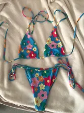 Rinabe-Bikini con estampado Floral para mujer, traje de baño de dos piezas con estampado Floral, cintura baja, 2021