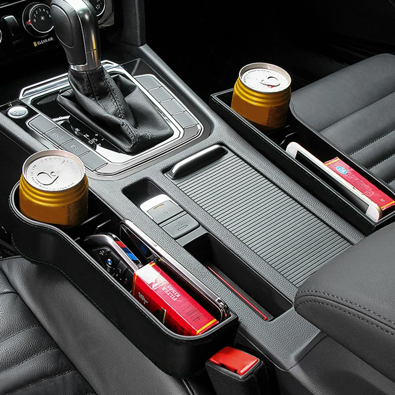 

Car Seat Gap Slit Pocket Catcher Organizer Storage Box Phone Bottle Cups Holder Universal Auto Interior Driver Seat Tidying Box