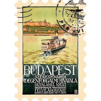 

Hungary souvenir magnet vintage tourist poster