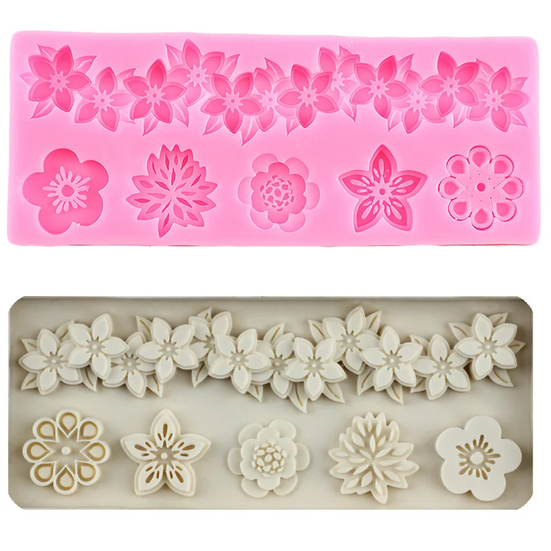 White Flower Molds Silicone Flower Silicone Molds Cupcake Topper