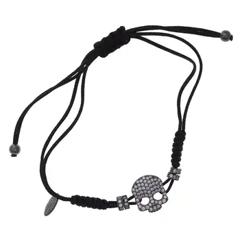 

Chain bracelet Silver skull with Zircons