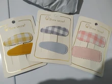 1 par de horquillas de tela escocesa para niña, pasador de Clip BB Simple coreano nuevo, horquillas coloridas de moda para niña