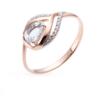 

Gold ring with Topaz and cubic zirconia sunlight sample 585