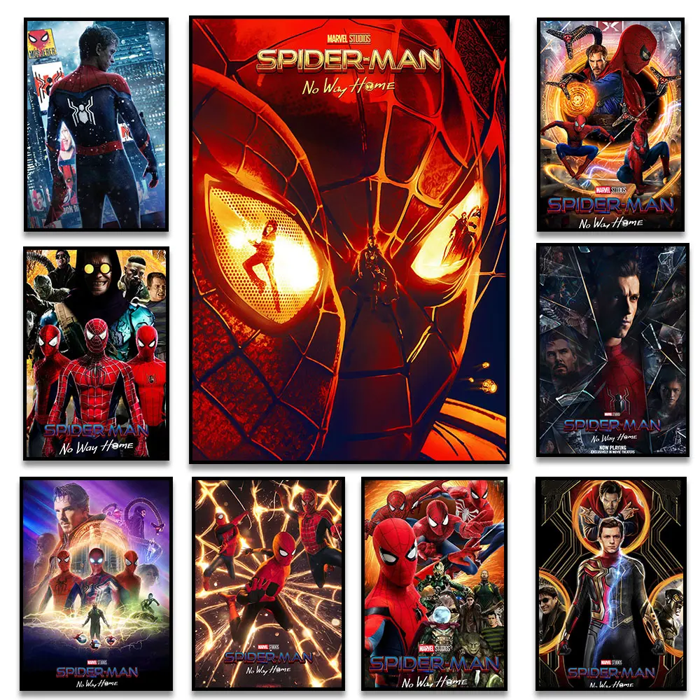 Marvel No Way Home Film Canvas Painting Hd Picture Prints 3 Generation Of Spider Man Poster Wall Art For Nordic Bedroom Decor