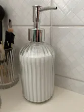 Dispensador de jabón Manual de gran calidad, contenedores de botellas de desinfectante de manos de vidrio transparente, prensa de botellas vacías de 18oz para baño # GH