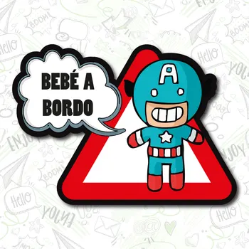 

BEBE A BORDO CAPITAN AMERICA PEGATINA VINYL STICKER DECAL AUFKLEBER COCHE