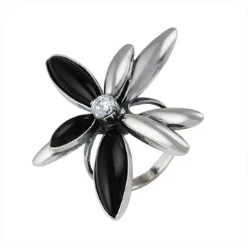 

Silver ring with glass and