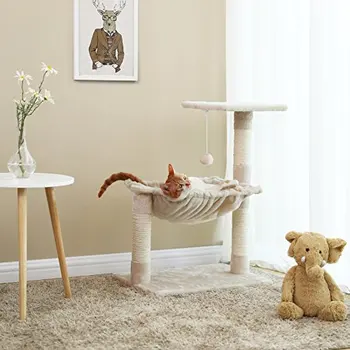 

Cats Climb Tree cat Tree stable with plush and hammock soft PCT82M, S