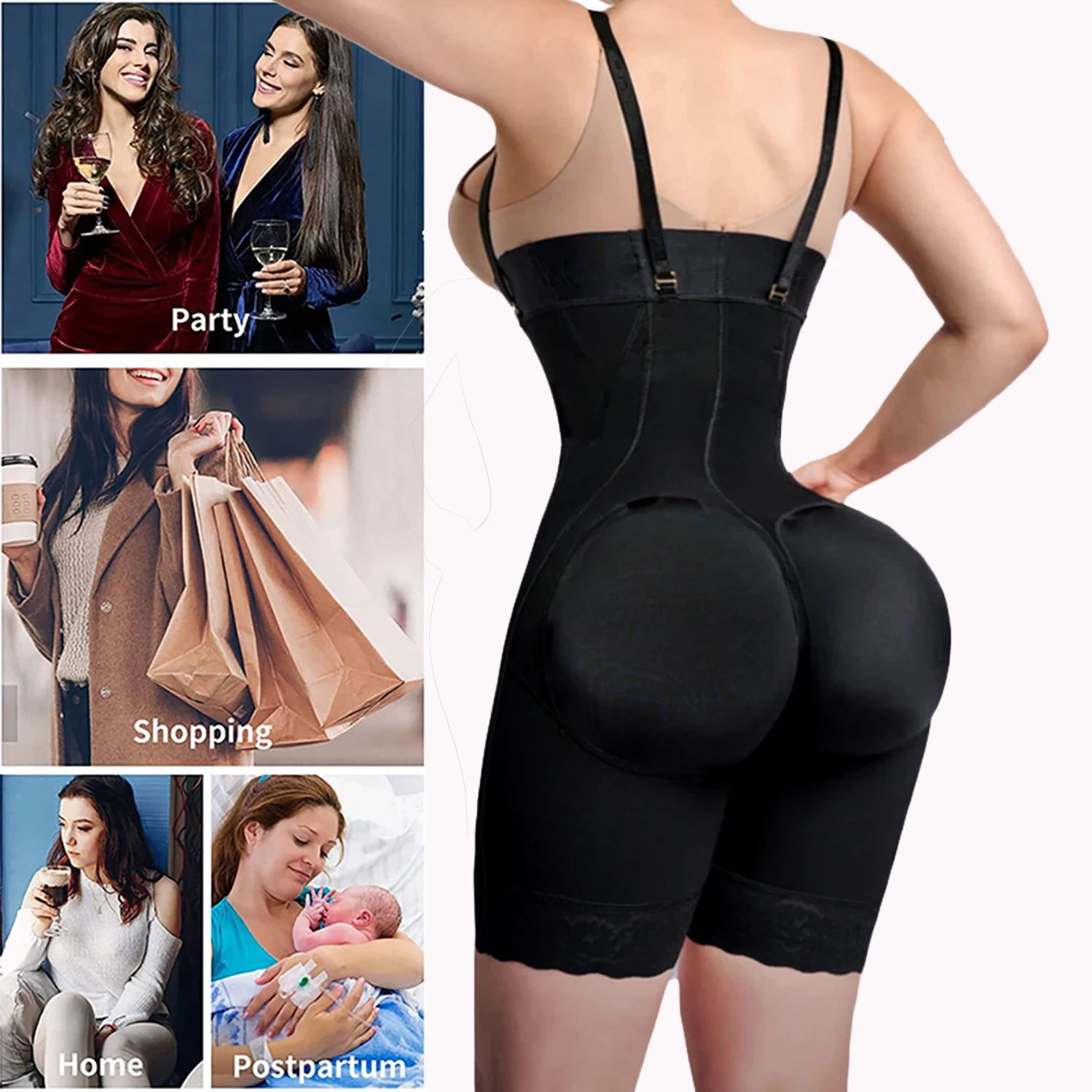 Postpartum Girdle BBL Postoperative Bodysuit Compressed Steel Shapewear  Fajas Skims Corset Slimming Body Shaper Sexy Women