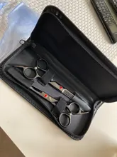 Tijeras profesionales para peluquería, color negro, 6,0 pulgadas, corte grande, Japón, 440C