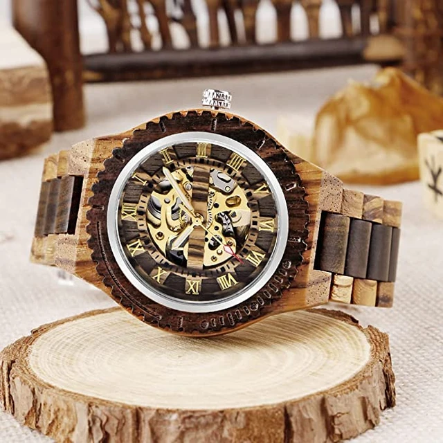 Orologio meccanico da uomo in legno di cavallo maculato orologi meccanici  automatici da uomo quadrante in legno da uomo orologio meccanico regalo per  fidanzato - AliExpress