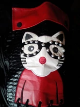 Black Dress Robe Fringes Long-Sleeve 3084 Midi Plus-Size Woman Winter Cute PU Cartoon