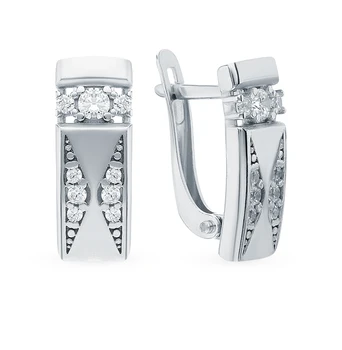 

Silver earrings with cubic zirconia sunlight sample 925