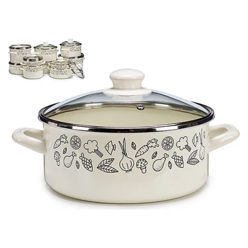 

Pot with Glass Lid Enamelled Steel 31,2 x 15,5 x 23,8 cm (Ø 22 cm)