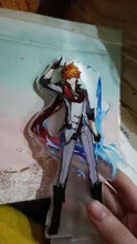 Genshin-Juego de mesa con base para disfraz de personaje, modelo de placa con base, modelo de figura de acrílico, ventiladores para decoración, regalo, Zhongli Mona Xinyan