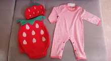 Outfit Clothing Romper Strawberry-Costume Festival Photography Halloween Baby-Girl Full-Sleeve