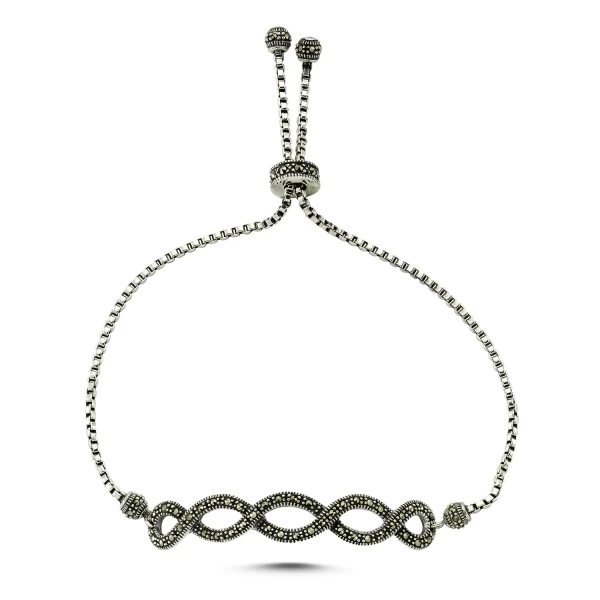 Серебряный 925 пробы Браслет из марказита