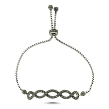 Серебряный 925 пробы Браслет из марказита