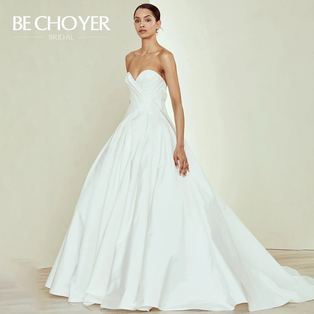 

Beach Satin Wedding Dress 2020 Ruched A-Line with Sleeve Crystal Princess Customized Plus Size Bride Gown Vestido de Noiva A106