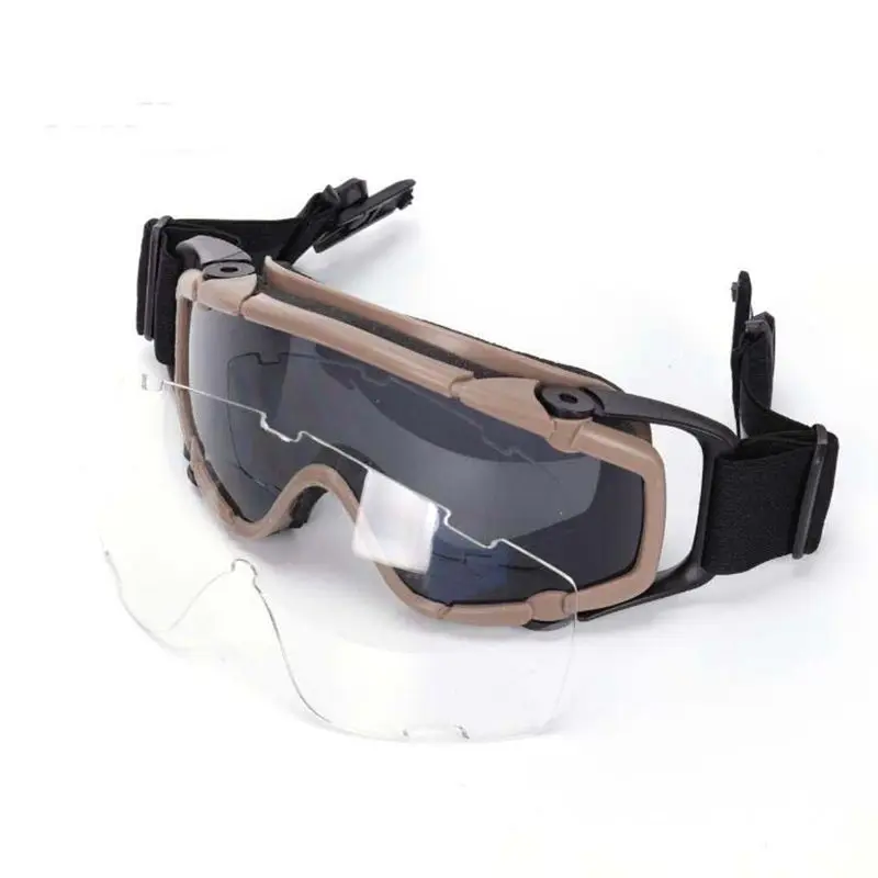 

Tactical Airsoft Paintball Goggles Windproof Anti Fog Adjustable CS Wargame Protection Goggles Fits for Helmet