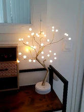 LED Night Light Mini Christmas Tree Copper Wire Garland Lamp For Home Kids Bedroom Decor