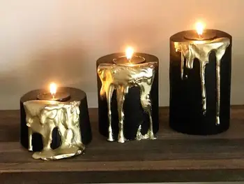 

Special and stylish design gold patterned luxury candle holder 3x