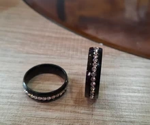 SHOUMAN-Anillos de Compromiso de acero inoxidable para parejas, joyería elegante de alta calidad, cristal brillante