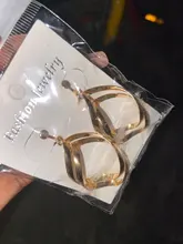 Pendientes de Clip redondos grandes para mujer, joyería Simple de color dorado, chapado en plata geométrico, clip para oreja hueca grande