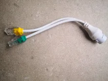 Divisor POE 2 en 1, conector de cableado de red, cabezal de conector RJ45 de tres vías para instalación de cámara de seguridad