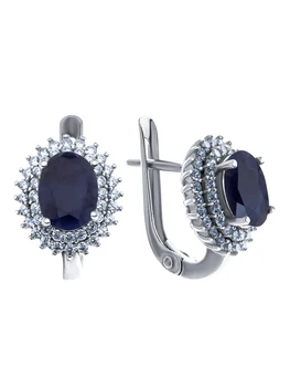 

Silver earrings with cubic zirconia and Sapphire