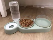 Cuenco para gato mascota doble cuencos de comida alimentador de agua con Auto dispensador de agua perro gato comida beber planteado soporte plato tres cuencos