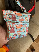 Asenappy-Bolso húmedo seco con dos cremalleras, bolsa de pañales para bebés, impermeable, reutilizable, lavable, 30x36cm