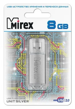 

Flash drive 8GB mirex unit Silver