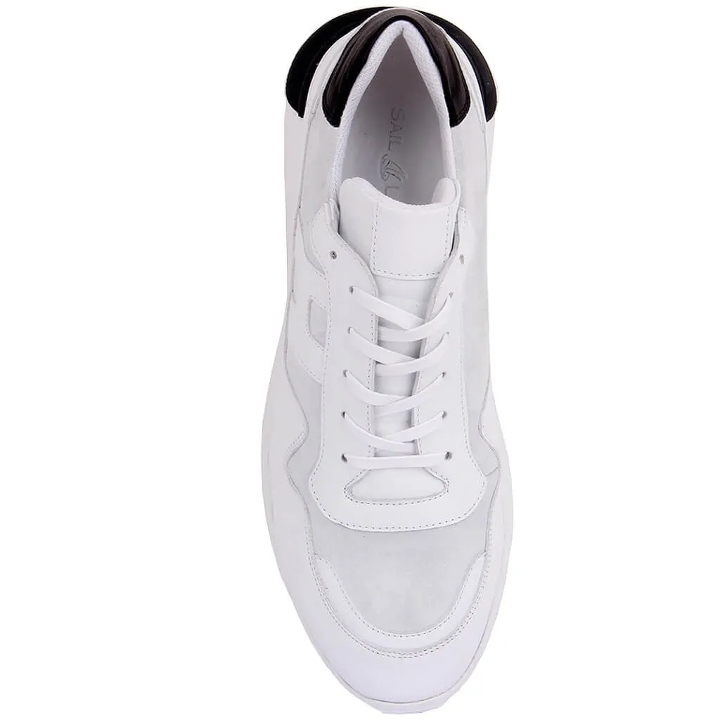 Sail-Lakers Genuine Leather Men's Casual Shoes Sneaker Comfortable Casual Shoes Men Breathable Walking Shoes Lightweight Sneakers Black Footwear Men Lace Up Running Shoes