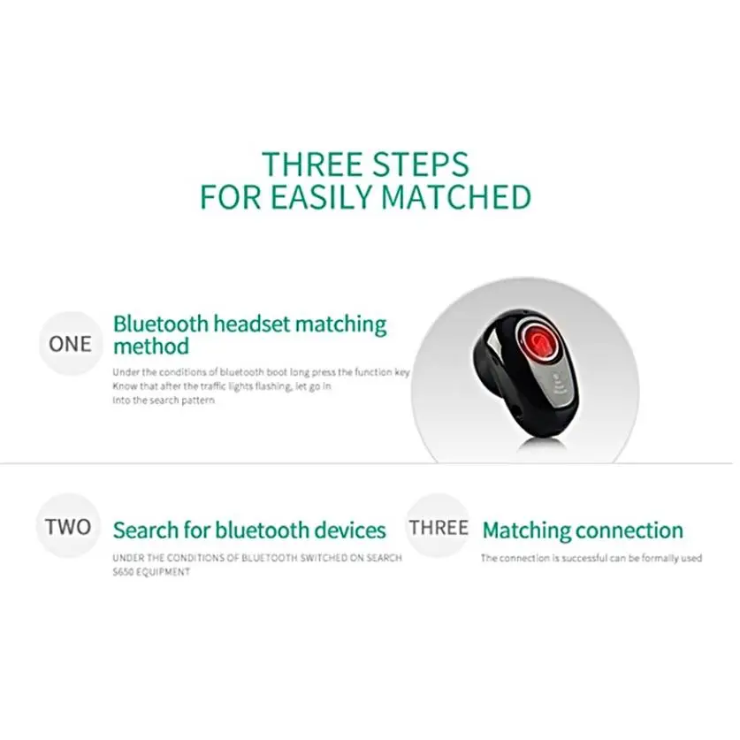 S650 Mini Single In-ear Sports 5.0 Button Bluetooth Headset Android iOS Earbud Wireless Stereo Earphone with Mic HD Noise Cancel (11)