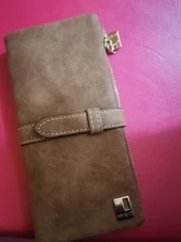 Bolso largo doble pliegue de famosa marca para mujer, billetera de cuero de nobuk con cordón, cremallera, billetera de gamuza, bolso de mano femenino