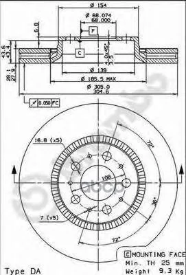 Диск Тормозной Brembo арт. 09.9130.11